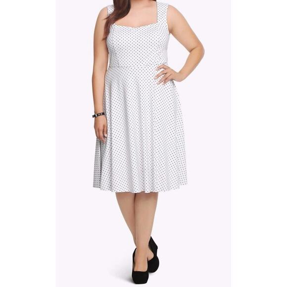 torrid Dresses & Skirts - Torrid White Polka Dot Swing Sweetheart Plus Size 16 Vintage Inspired Dress